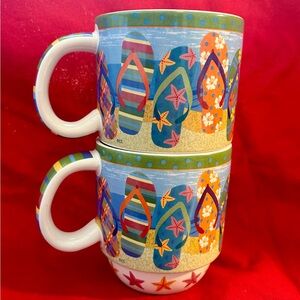 Colorful Flip-Flop Design Stacking Mugs